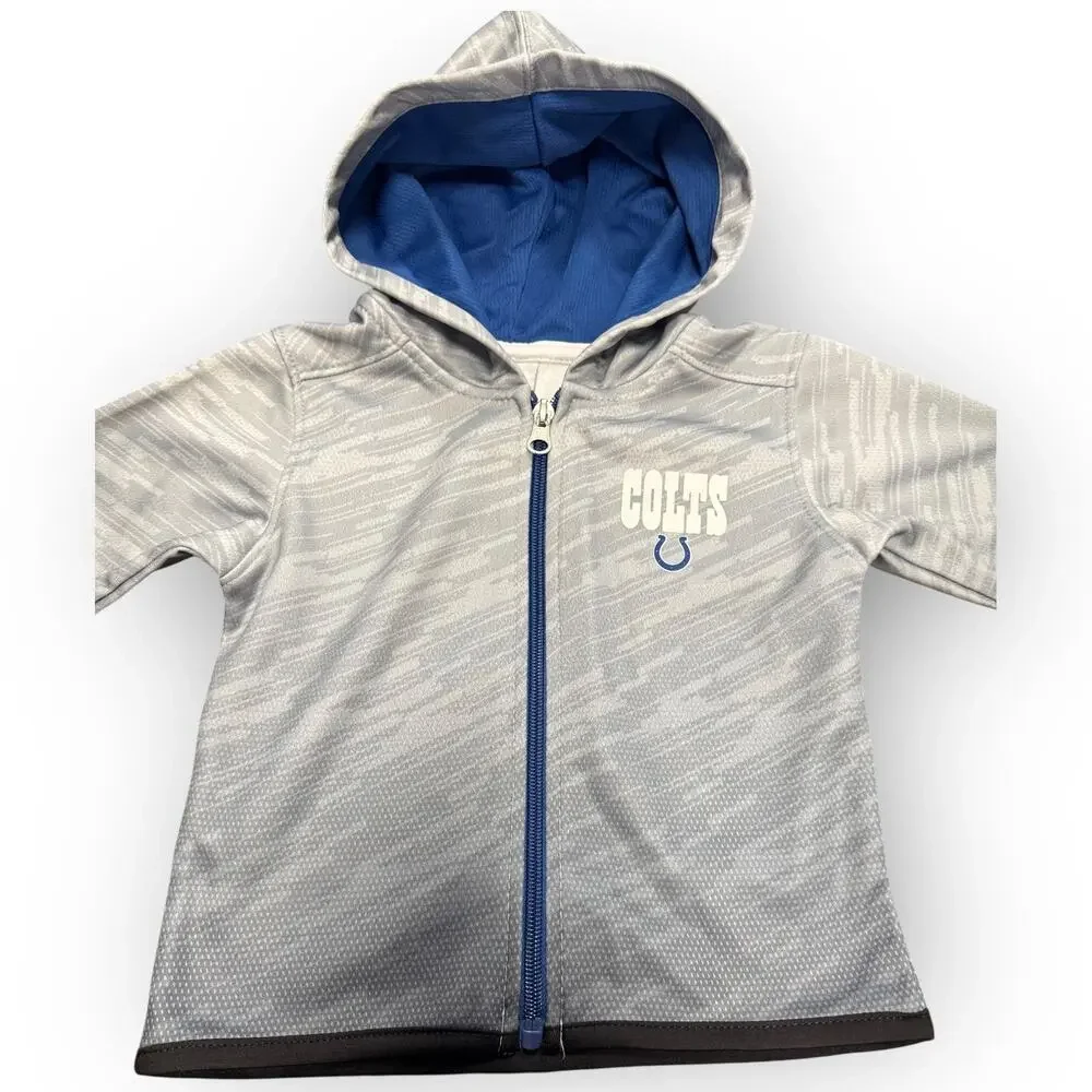 NEW Indianapolis Colts Zip-Up Toddler Hoodie – Size 3T – Gray/Blue